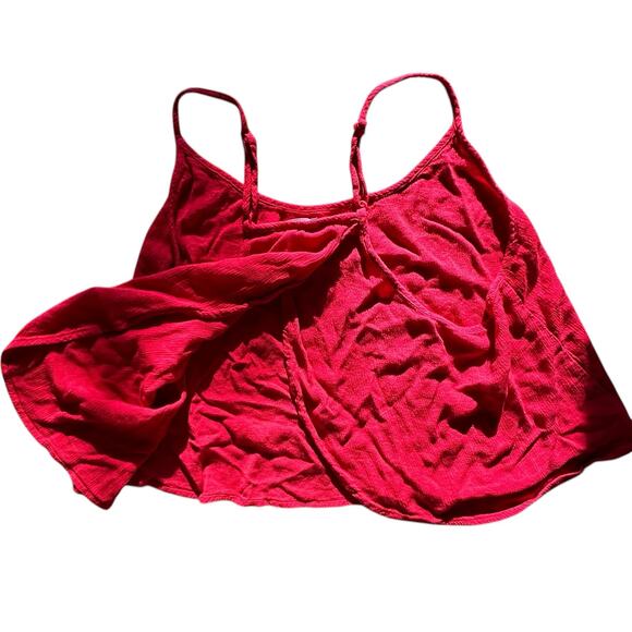 Ambiance Apparel Womens Red Cropped Flowy Tank w Open Back Festival Summer sz XL - Picture 6 of 10